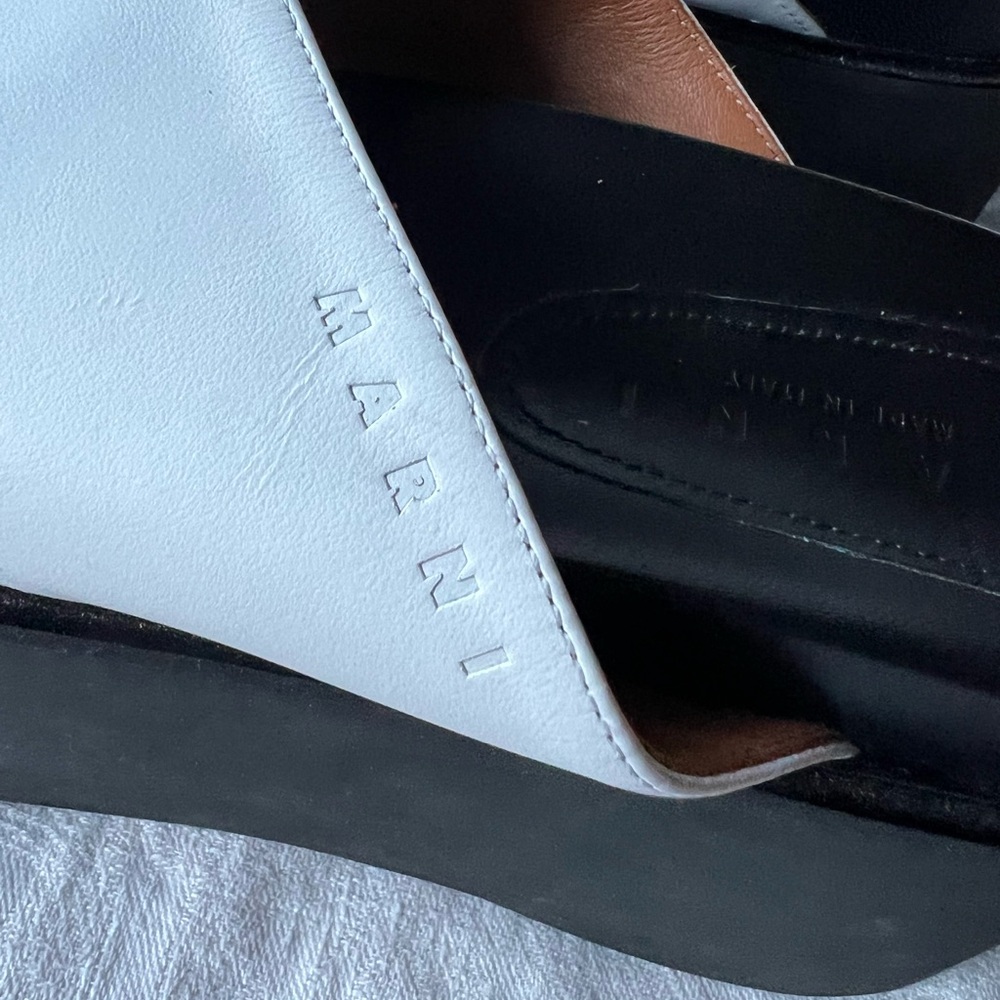 MARNI Italian White Platform Crossover Sandal Size 39 - Picture 2 of 10